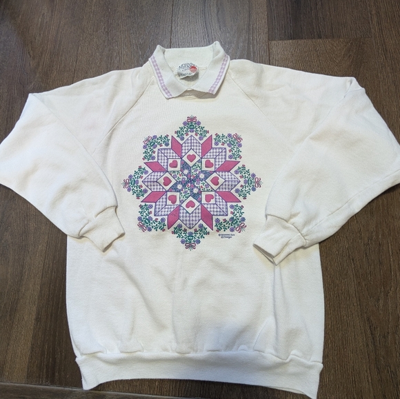 Vintage 90s Grandma Snowflake Sweater - Picture 1 of 7